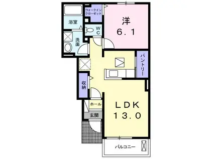 カーサ ベルデ(1LDK/1階)の間取り写真