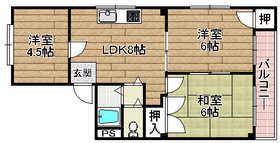 サンワライフマンション(3LDK/4階)の間取り写真