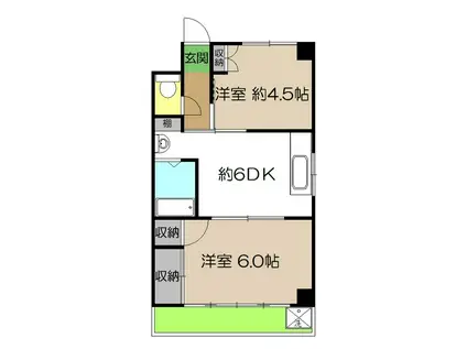 OKマンション(2DK/2階)の間取り写真