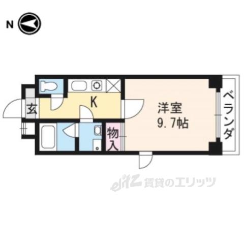 ヴァンウエスト(1K/3階)の間取り写真