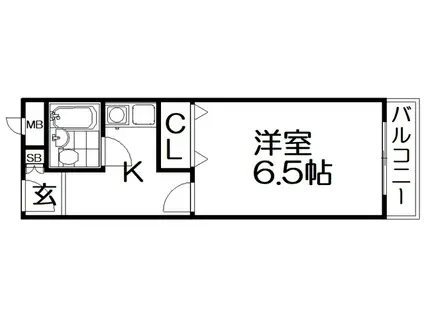 セジュールなにわ(1K/2階)の間取り写真