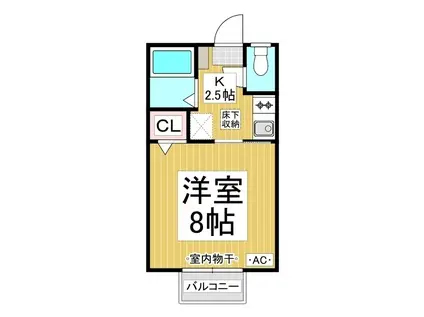 コスモタウン三輪A棟(1K/1階)の間取り写真