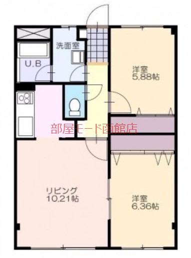 レジデンスKOUEI(2LDK/3階)の間取り写真