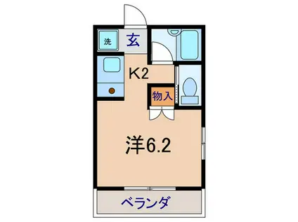 アルファメゾン(1K/2階)の間取り写真