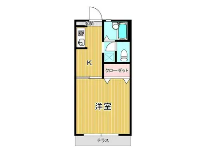 フレアケンゾー(1K/1階)の間取り写真