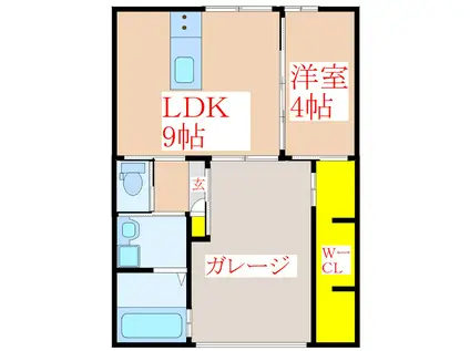 ERFOLG THANKS A(1LDK/2階)の間取り写真