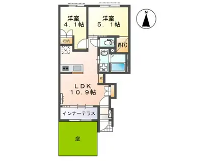 大治町砂子尾崎アパート(2LDK/1階)の間取り写真