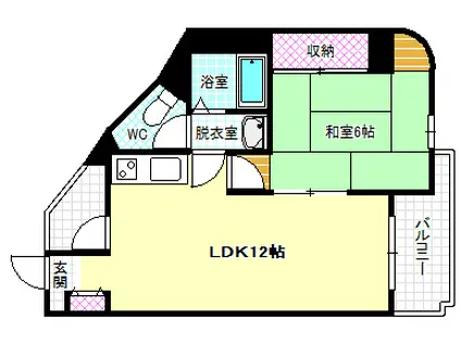 ファミティ弐番館(1LDK/4階)の間取り写真