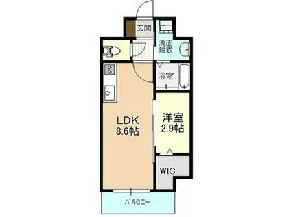 IRMS III(1LDK/1階)の間取り写真