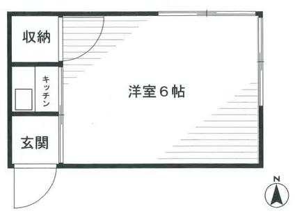 土屋アパート(ワンルーム/2階)の間取り写真