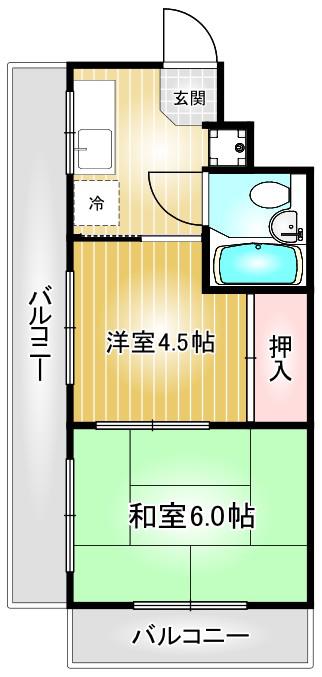 トラスト山王(2K/7階)の間取り写真