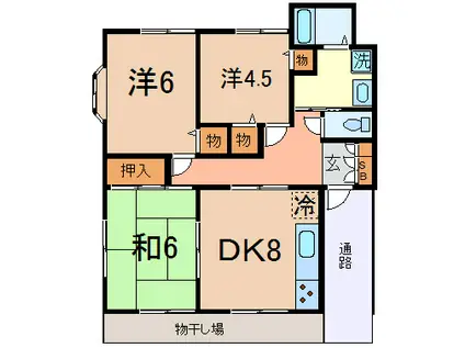 ユーキハイツ(3DK/1階)の間取り写真