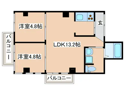 BELLTREE平和台ANNEX(2LDK/3階)の間取り写真