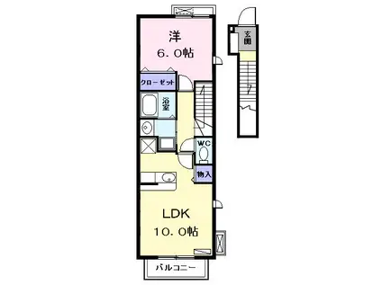 ZEUS II (1LDK/2階)の間取り写真