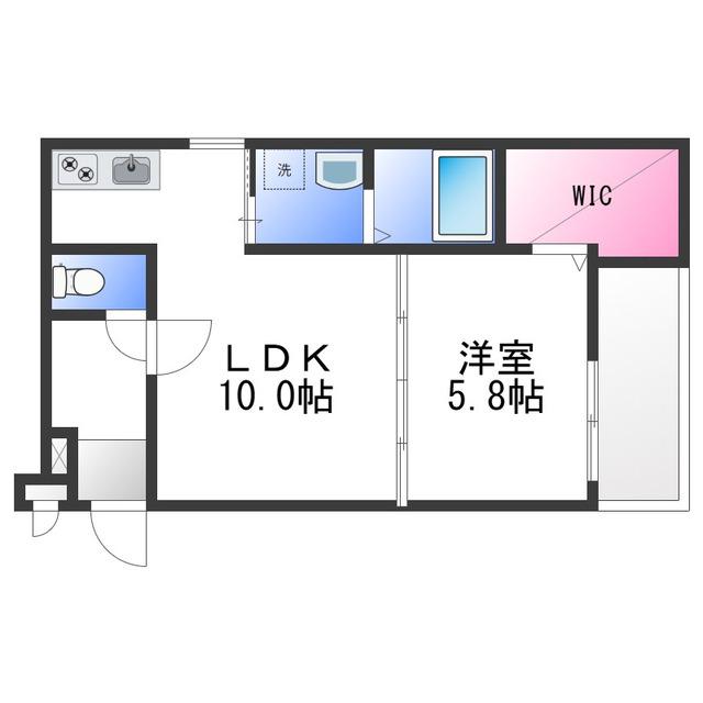 サンパレス りんくう(1LDK/1階)の間取り写真