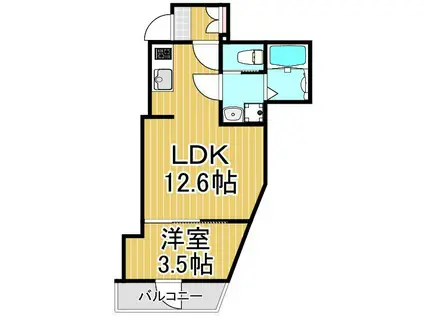 KEIAI RESIDENCE 青井II(1LDK/1階)の間取り写真