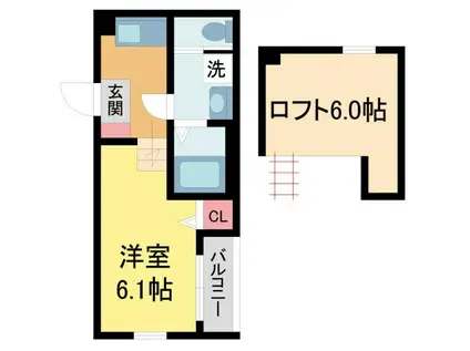 OASIS IKEDA(1K/2階)の間取り写真