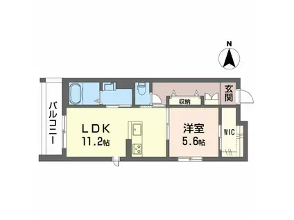 ハルミエールII(1LDK/2階)の間取り写真