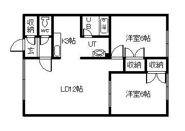 メープル(2LDK/2階)の間取り写真