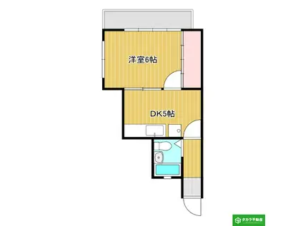 マルソ萩原(1DK/3階)の間取り写真