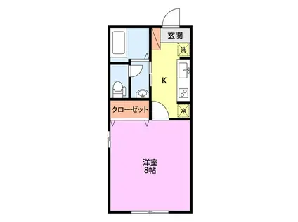 SAJA坂井砂山(1K/1階)の間取り写真