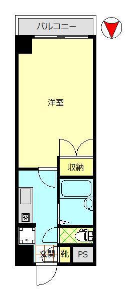 ブァンテージ(1K/3階)の間取り写真