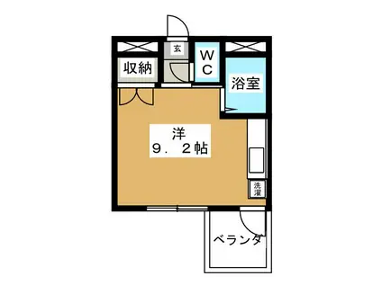 エクセルビュー(ワンルーム/3階)の間取り写真