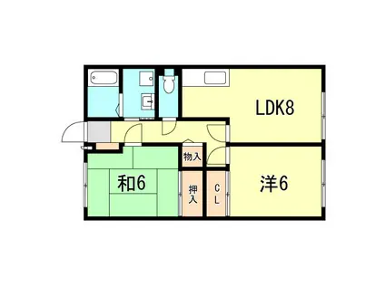 プランドールMITANI A棟(2LDK/1階)の間取り写真