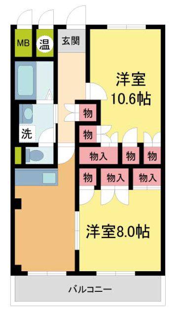 コボリクラスタ西宮北口(2LDK/5階)の間取り写真