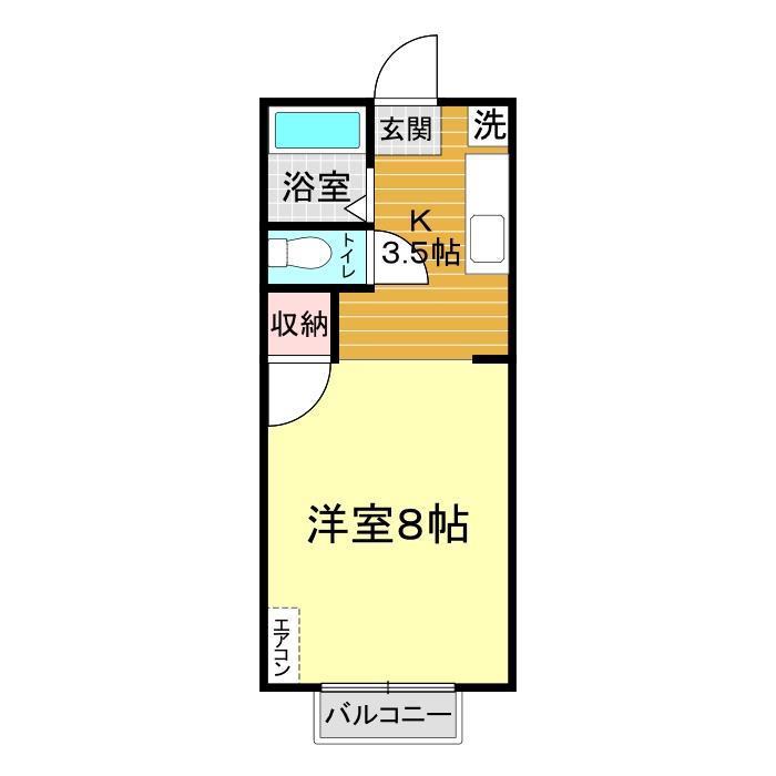 CHEZTOI(1K/1階)の間取り写真
