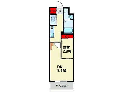 コンダクトレジデンスANO(1LDK/6階)の間取り写真