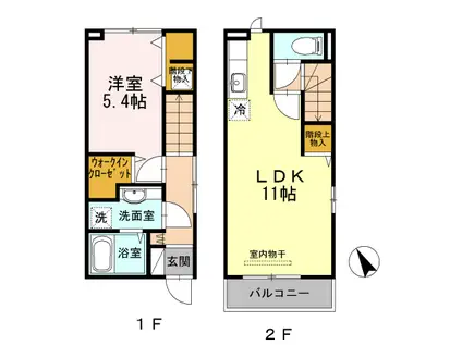 エバーグリーン栄(1LDK/1階)の間取り写真
