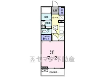 カーサリブラⅡ(1K/1階)の間取り写真