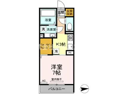 ファグダル(1K/2階)の間取り写真