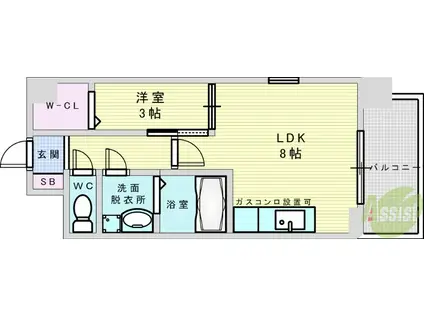 スプランディッドⅡ(1LDK/4階)の間取り写真
