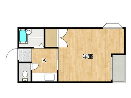 ルクール1(1K/2階)の間取り写真