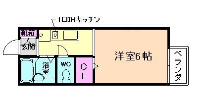 ログイン箕面(1K/2階)の間取り写真