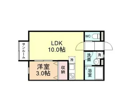 GRACE SQUAREI(1LDK/1階)の間取り写真