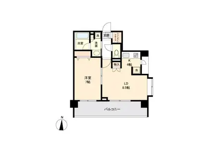 CASSIA新高円寺(1LDK/6階)の間取り写真