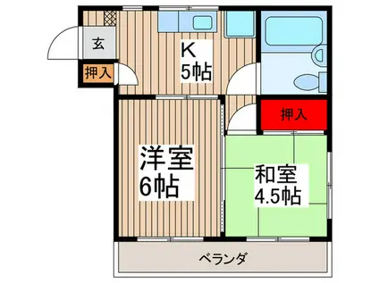 スナタハイツアライ(2K/3階)の間取り写真