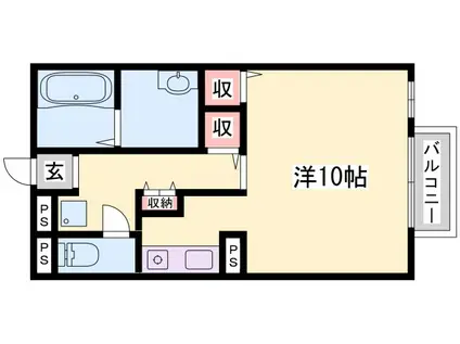 メゾンボヌール(ワンルーム/1階)の間取り写真