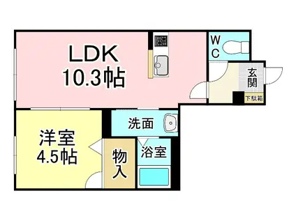 ラ・ポール中井 (1LDK/1階)の間取り写真