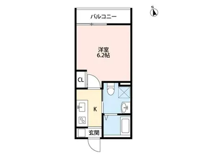 PRIMA平和台(1K/3階)の間取り写真