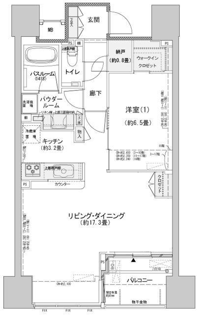 シティタワー松山西堀端(1SLDK/12階)の間取り写真