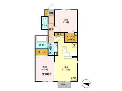 クロシェットIII番館(2LDK/1階)の間取り写真