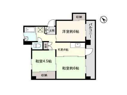 アシスト秋田マンションII(3K/4階)の間取り写真