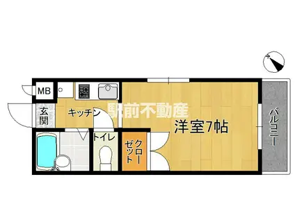 コンプリオ城西(1K/2階)の間取り写真