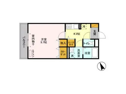 ディアコート馬橋(1K/2階)の間取り写真