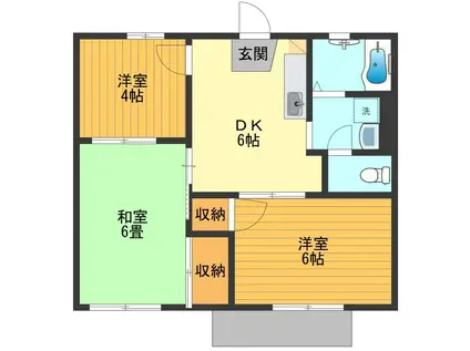 ヴィラ恋ヶ窪(3DK/1階)の間取り写真