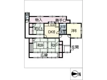 今渡長屋(4DK/1階)の間取り写真